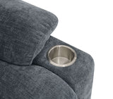 Blue Chenille Power Lift Recliner With Heating Massage - Omega Lifestyles