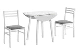 Contemporary 3-Piece White Laminate Dining Table Set - Omega Lifestyles