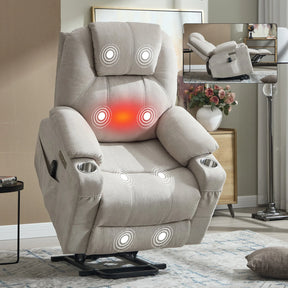 Power Lift Recliner Chair With Massage Lumbar Heat - Omega Lifestyles