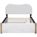 Full Upholstered Platform Bed With Twin Trundle White - Omega Lifestyles