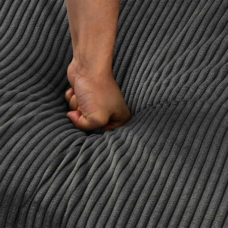 Modern Corduroy Armless Loveseat Sofa Chair - Omega Lifestyles