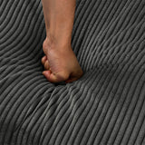 Modern Grey Corduroy 3-Seat Armless Sofa Chair - Omega Lifestyles