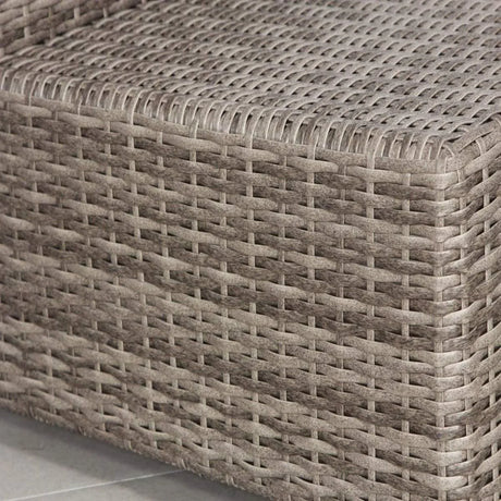 Modern Grey Wicker Outdoor Ottoman With Ultra-Soft Cushion - Omega Lifestyles