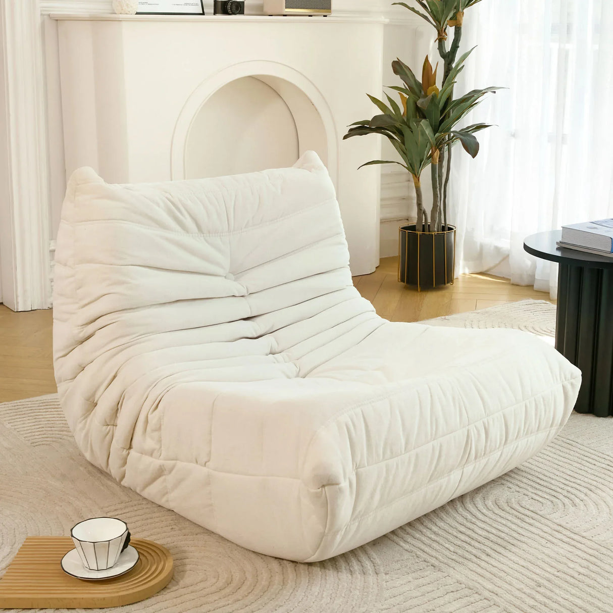 High-Density Foam Ergonomic Art Deco Bean Bag Chair - Omega Lifestyles