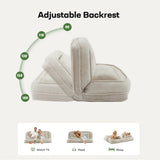 Medium-Soft Adjustable Loveseat Lazy Sofa With Chenille Upholstery - Omega Lifestyles