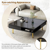High Gloss Black Coffee Table With Drawers - Omega Lifestyles