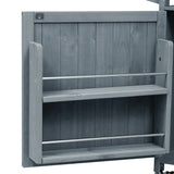Outdoor Rolling Grill Cart With Raised Shelf Storage - Omega Lifestyles