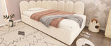 Beige Velvet L-Shaped Twin Daybed With Pull-Out Trundle - Omega Lifestyles