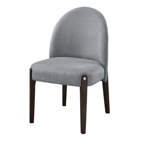 Set of 2 Contemporary Gray Fabric Espresso Dining Chairs - Omega Lifestyles
