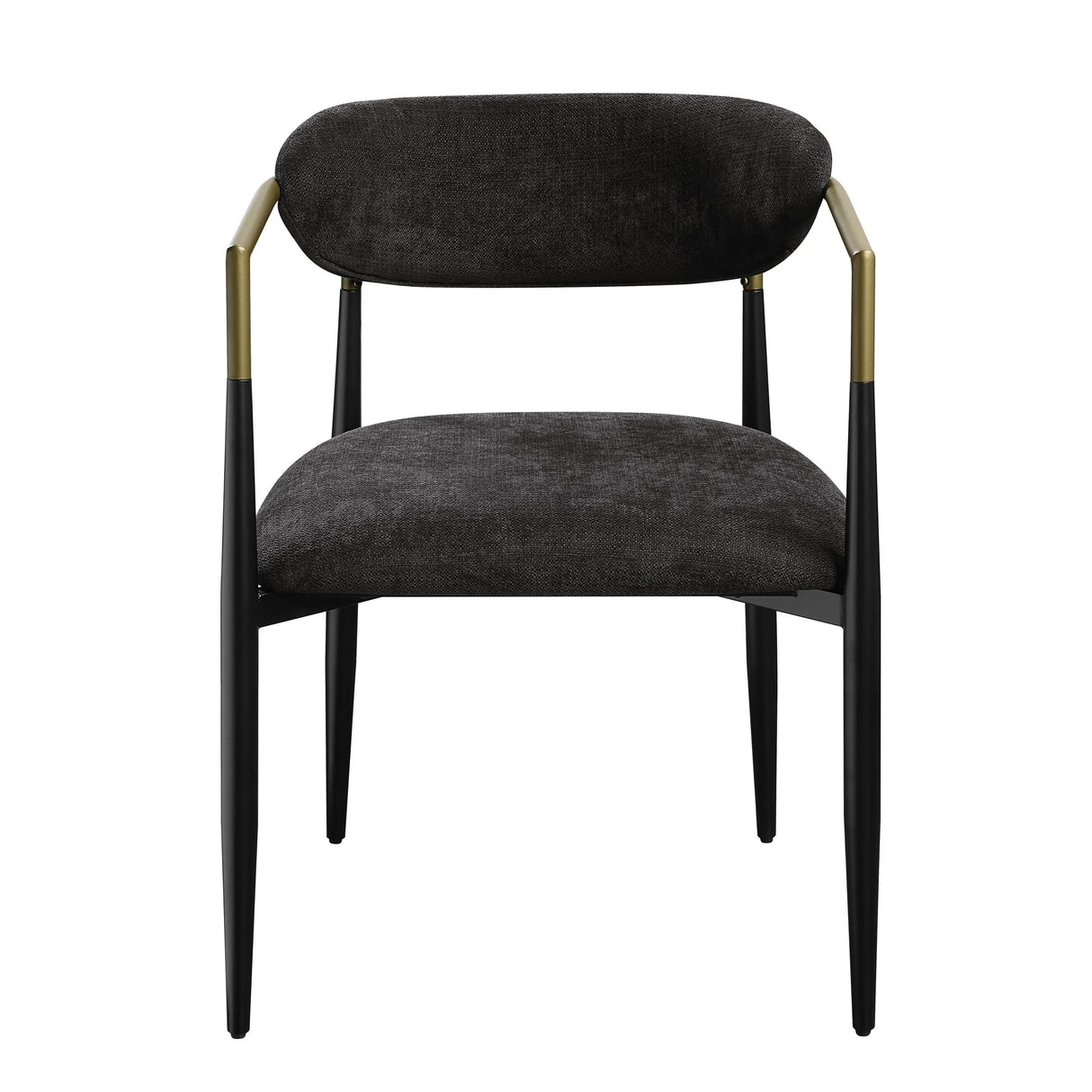 Set of 2 Black Chenille Upholstered Side Chairs - Omega Lifestyles
