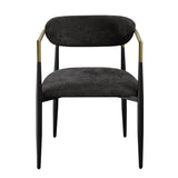 Set of 2 Black Chenille Upholstered Side Chairs - Omega Lifestyles