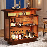 Farmhouse Rattan 4-Tier Liquor Cabinet Home Bar - Omega Lifestyles