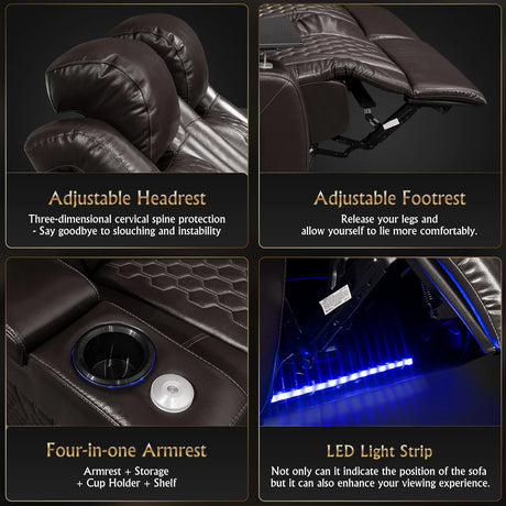 2-Piece Ultra Plush Top-Grain Nappa Leather Power Recliner - Omega Lifestyles