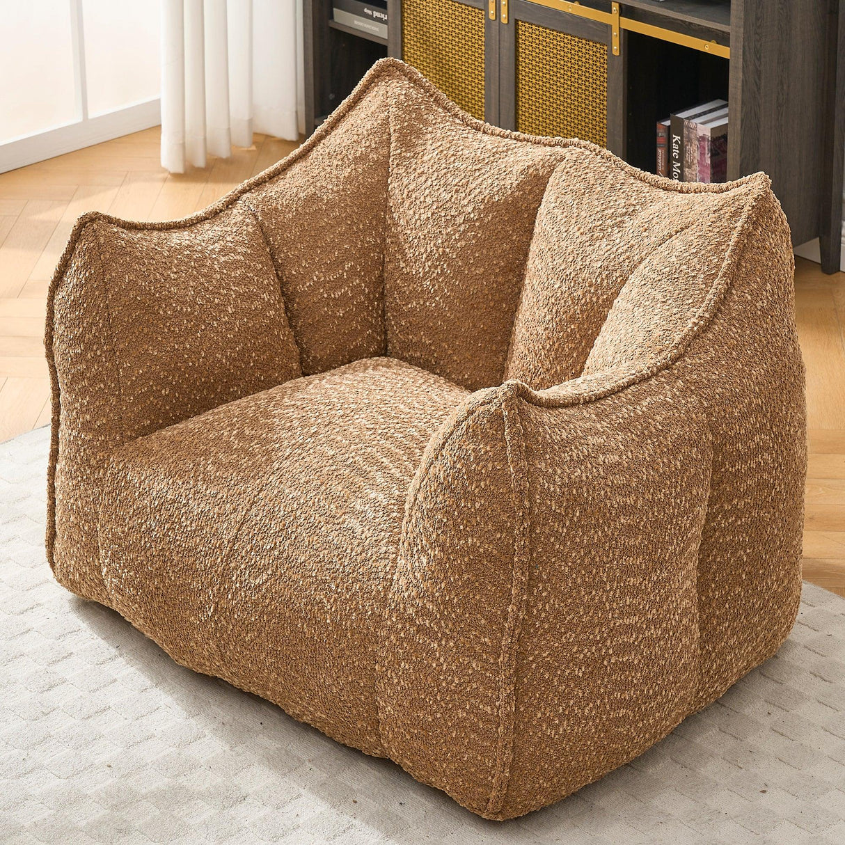 Chenille Bean Bag Chair Soft Foam Living Room Seating - Omega Lifestyles