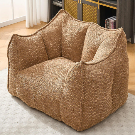 Chenille Bean Bag Chair Soft Foam Living Room Seating - Omega Lifestyles