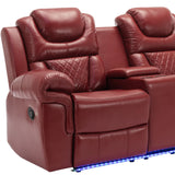 Manual Recliner Chair With Storage Cup Holders LED - Omega Lifestyles