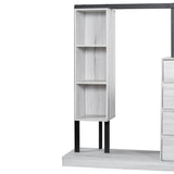 Wardrobe With Four Drawers Three Shelves MDF Metal - Omega Lifestyles