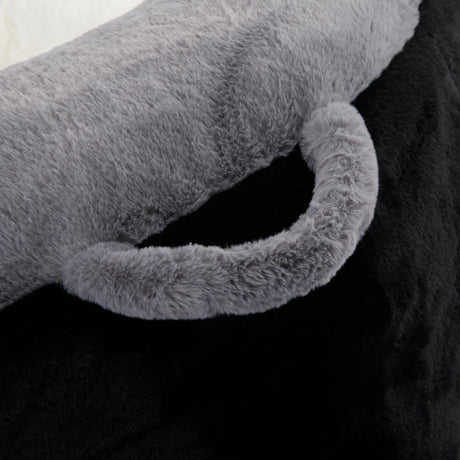 Multicolor Faux Fur Oversized Foam-Filled Bean Bag Chair - Omega Lifestyles