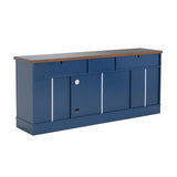 Blue 67-Inch Manufactured Wood TV Console Stand - Omega Lifestyles