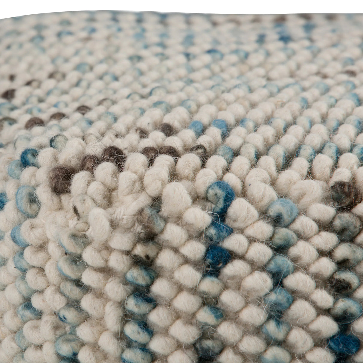 Multi-Color Handwoven Wool Fabric Cube Pouf - Omega Lifestyles