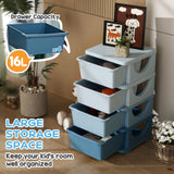 Kids Plastic 4 Drawer Tiered Storage Organizer Unit - Omega Lifestyles