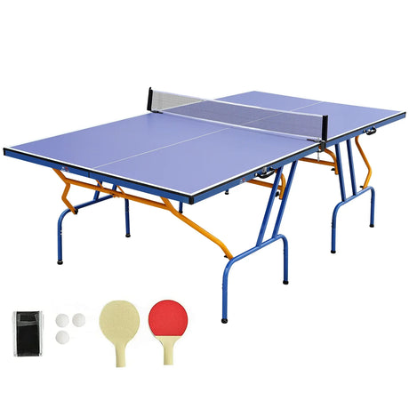 Foldable Portable 8x4 Ft Indoor Outdoor Table Tennis Table Set - Omega Lifestyles
