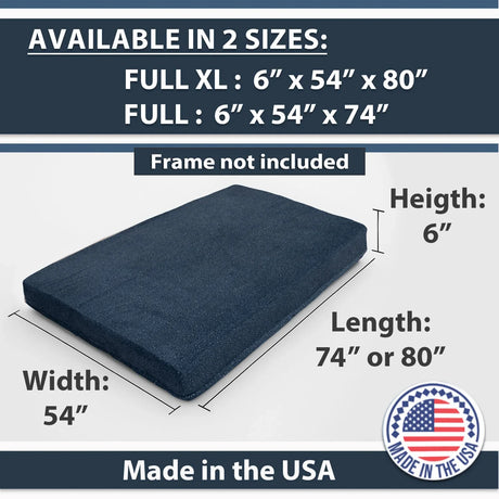 Firm 6-Inch Memory Foam Infused Full Futon Mattress - Omega Lifestyles