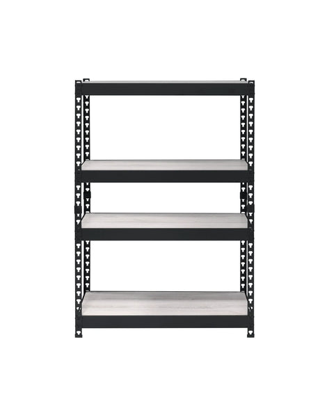 Industrial Black Natural Metal Composite Wood Bookshelf - Omega Lifestyles