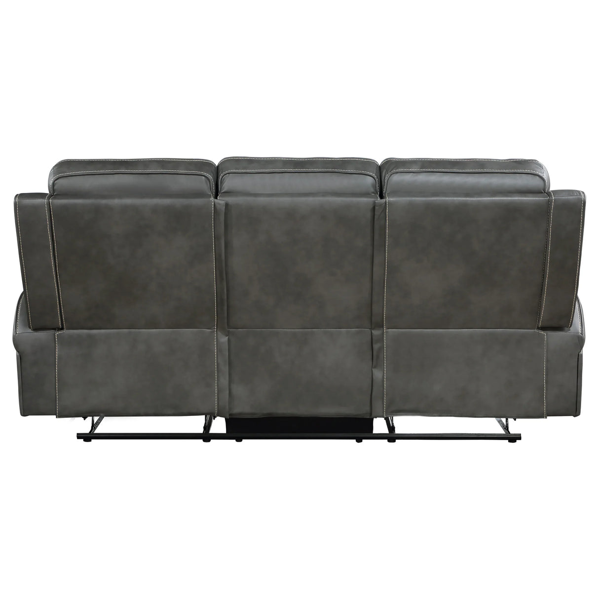 Grey Upholstered Manual Reclining Plush Foam Sofa - Omega Lifestyles