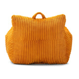 Giant Corduroy Bean Bag Chair With Armrests And Footstool - Omega Lifestyles