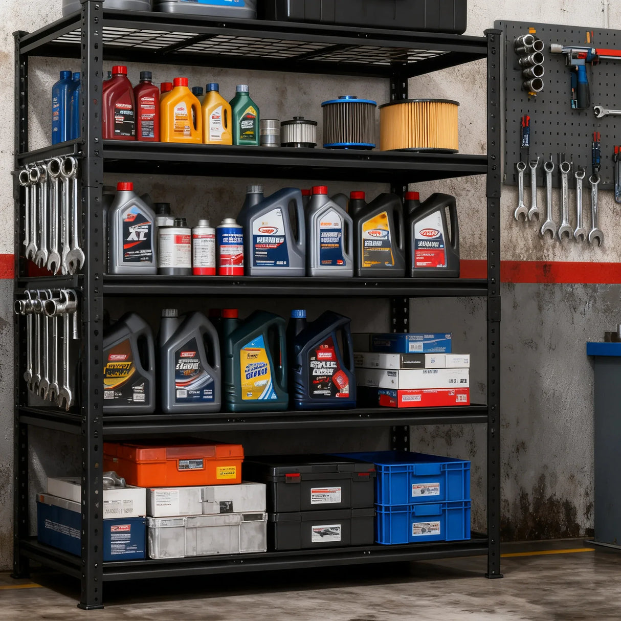 Heavy-Duty Adjustable Steel 5-Tier Storage Shelving Unit - Omega Lifestyles