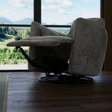 Gray Soft Foam Swivel Recliner With Manual Footrest - Omega Lifestyles