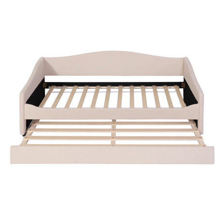 Twin Upholstered Teddy Fleece Daybed With LED Trundle - Omega Lifestyles