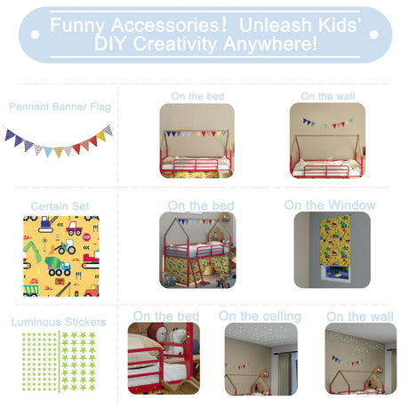 Twin Metal Junior House Loft Bed With Slide And Curtain - Omega Lifestyles