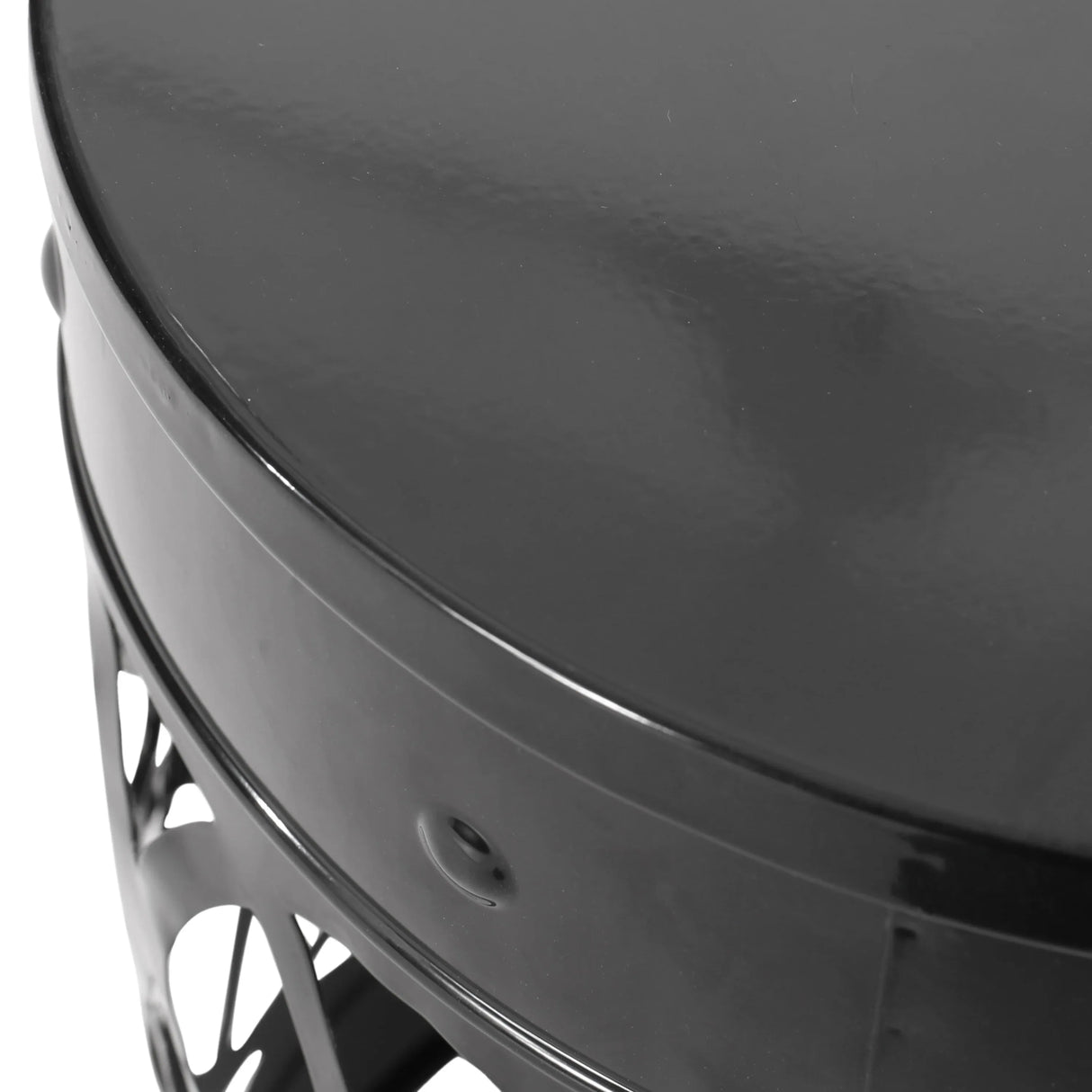 Modern Black Powder-Coated Iron Outdoor End Table - Omega Lifestyles