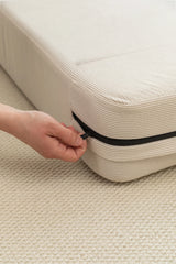 Foldable Corduroy Convertible Sofa Bed With Lumbar Pillow - Omega Lifestyles