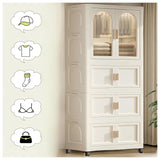 Folding Plastic Wardrobe Cabinet With Wheels and Hangers - Omega Lifestyles