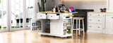 48-Inch Classic Kitchen Island With 2 Bar Stools and Power Outlet - Omega Lifestyles
