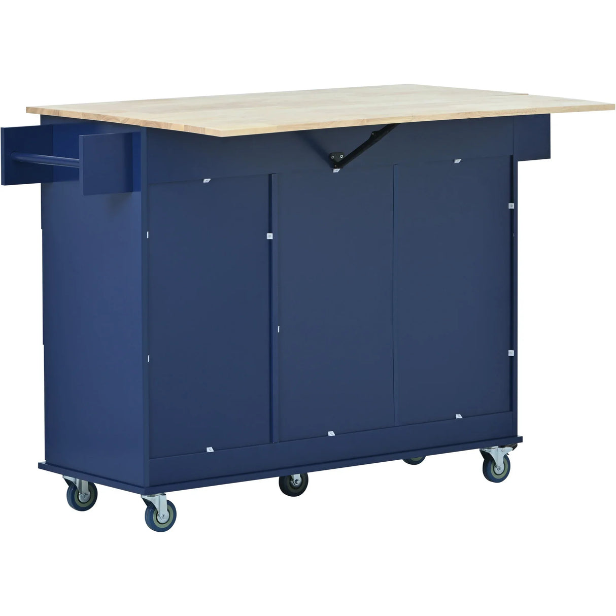 Rolling Mobile Kitchen Island With Solid Wood Top And Storage - Omega Lifestyles