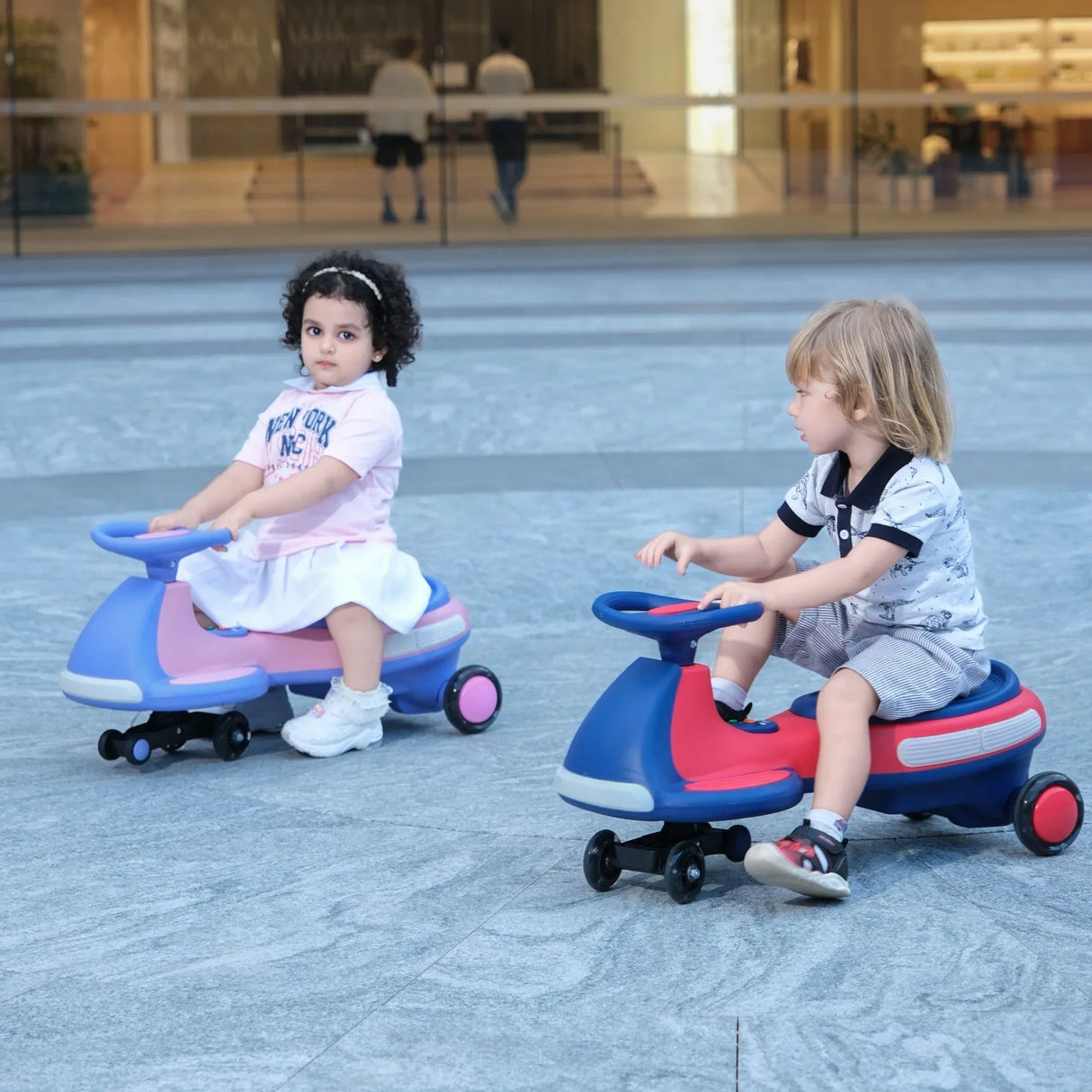 12V Kids Electric Ride-On Wiggle Car With Bluetooth Lights - Omega Lifestyles