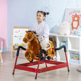 Kids Plush Spring Rocking Horse With Sound Effects - Omega Lifestyles