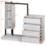 Wardrobe With Four Drawers Three Shelves MDF Metal - Omega Lifestyles