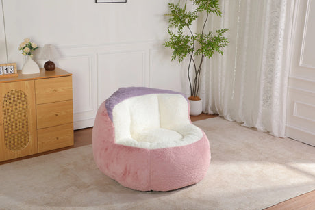Multicolor Faux Fur Oversized Foam-Filled Bean Bag Chair - Omega Lifestyles