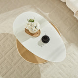 Minimalist Milk White Fiberglass Oval Coffee Table - Omega Lifestyles