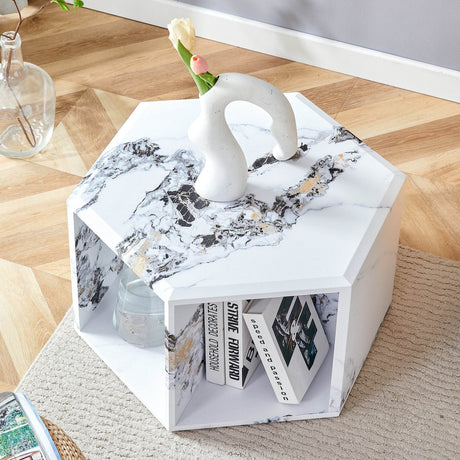 Hexagonal MDF Modern Space-Saving Coffee Table - Sleep Galleria