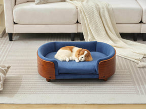 Solid Wood Elevated Orthopedic Dog Bed With Foam Cushion - Omega Lifestyles