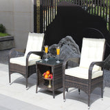 3-Piece Brown Rattan Outdoor Patio Furniture Set - Omega Lifestyles