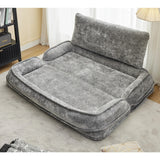 Medium-Soft Adjustable Loveseat Lazy Sofa With Chenille Upholstery - Omega Lifestyles