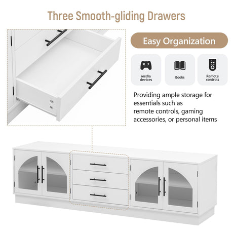 Modern Minimalist White MDF TV Stand With Storage - Sleep Galleria