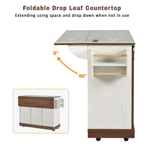 Farmhouse Sliding Barn Door Kitchen Island Cart - Omega Lifestyles